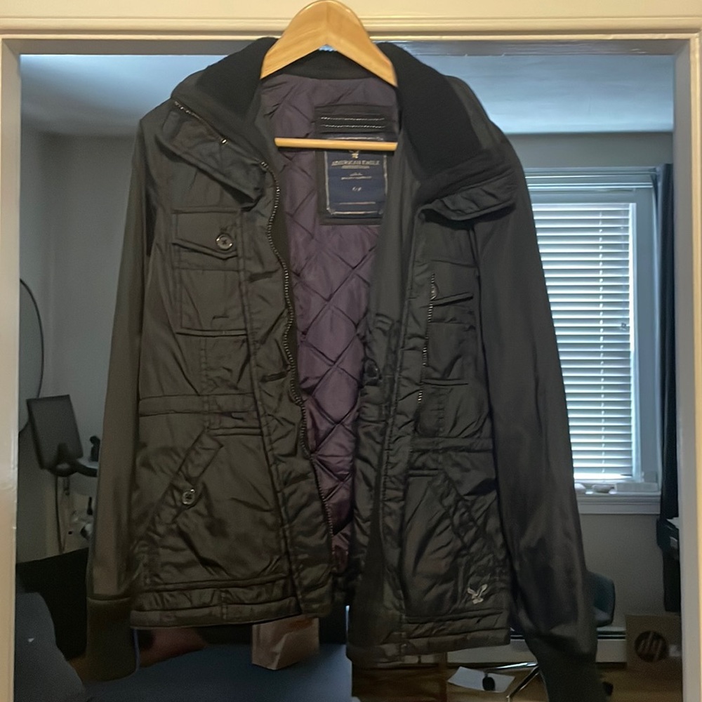 American Eagle Navy Puffer Coat